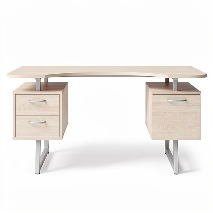 **Technische Titel in het Nederlands**: **Moderne bureautafel met metalen poten en lades**