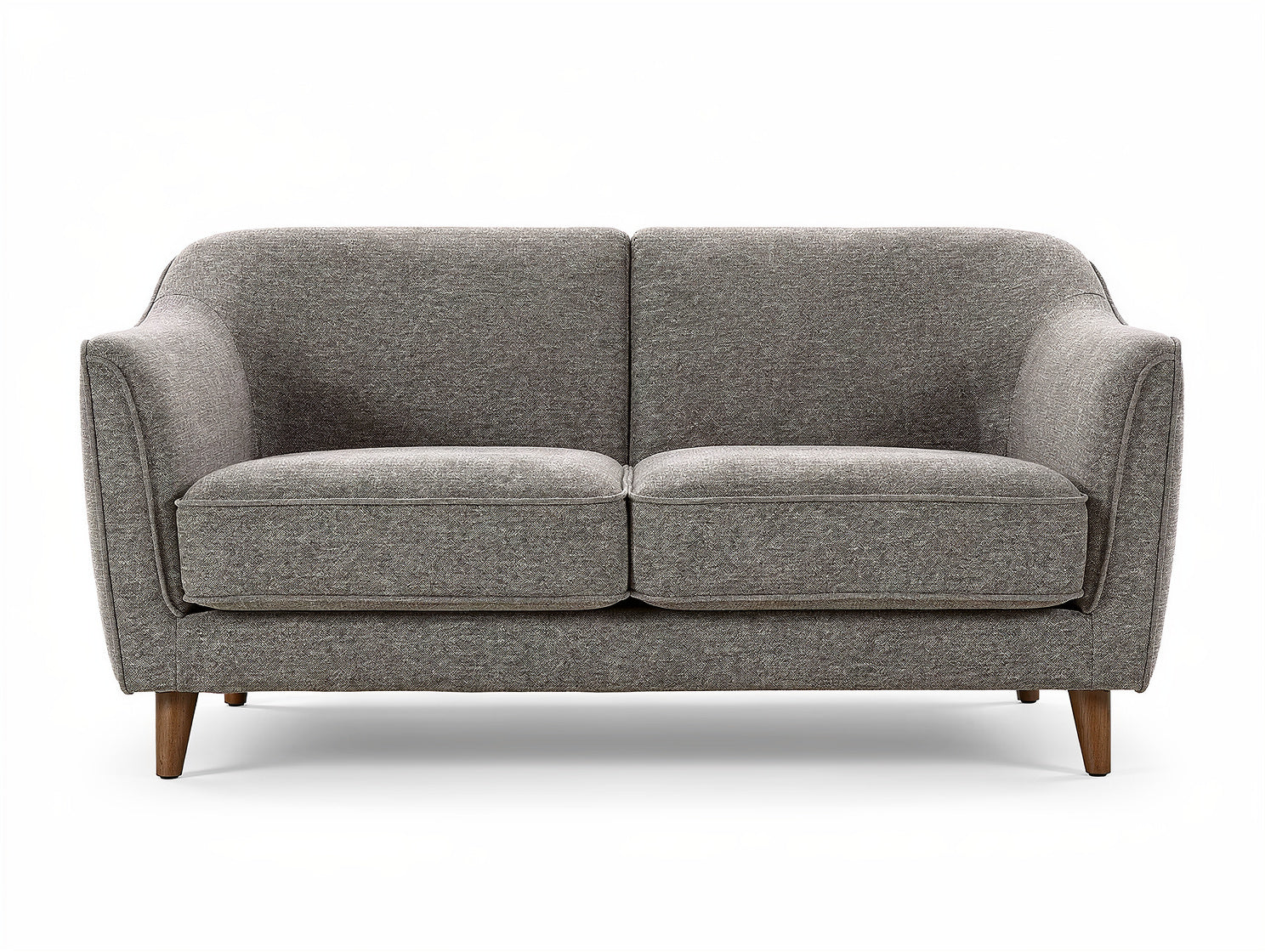 **Technische titel in het Nederlands: Modern grijs bankstel met houten poten**